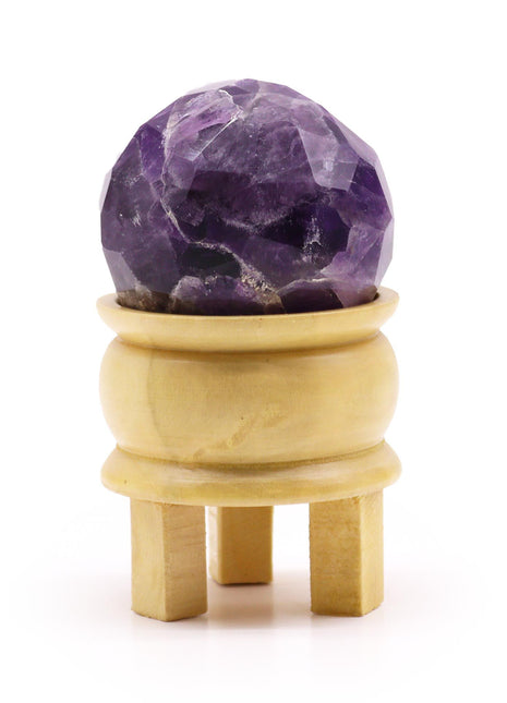 Gemstone Faceted Healing Ball & Stand - Rose Quartz