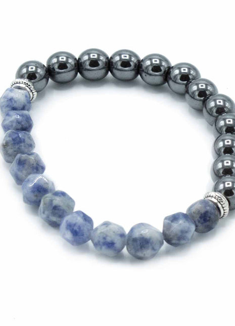 Faceted Gemstone Bracelet - Magnetic Sodalite