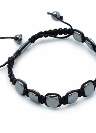 Magnetic Hematite Shamballa Bracelet -  Round Corners