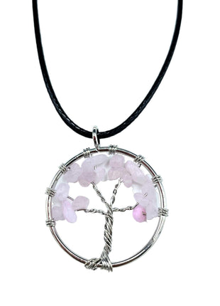 Tree of Life Pendant - Rose Quartz