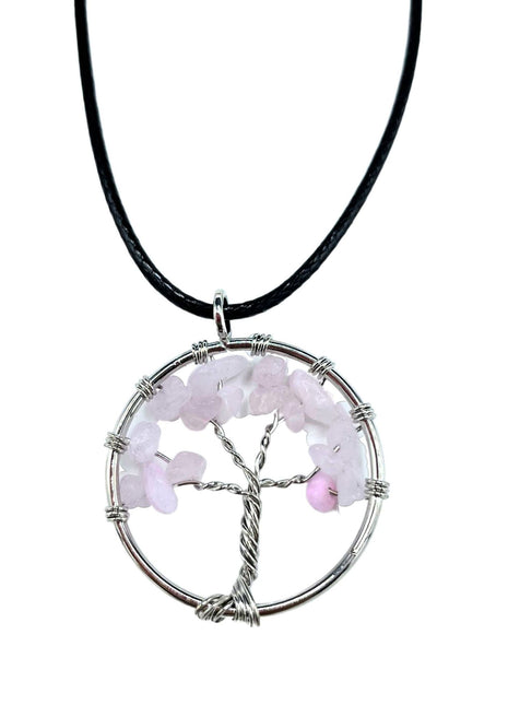 Tree of Life Pendant - Rose Quartz
