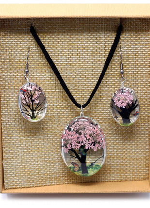 Pressed Flowers - Tree of Life set - Pink