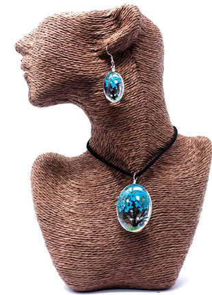 Pressed Flowers - Tree of Life set - Teal