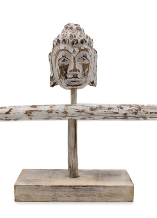 Single Branch & Buddha Stand - Whitewash