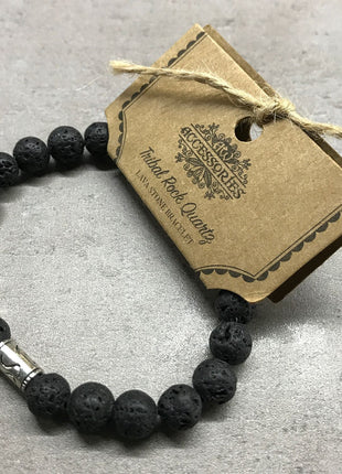 Lava Stone Bracelet - Tribal Rock Quartz
