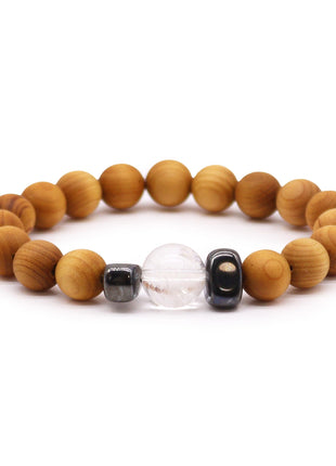 Cedarwood Crown Chakra Bangle with Clear Quartz