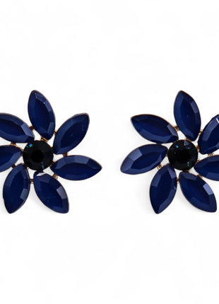 Royal Blue - Vintage Glass - Flowers - Earrings