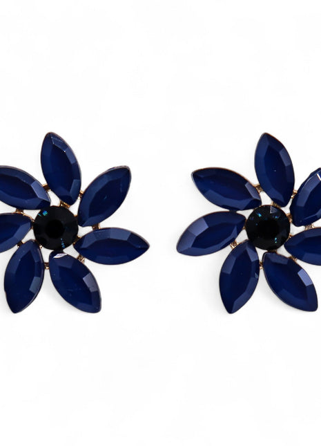 Royal Blue - Vintage Glass - Flowers - Earrings