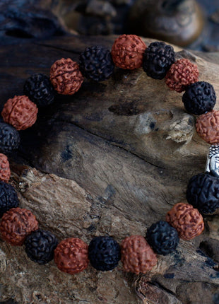 Rudraksha Buddah Bangle Mala - Mix