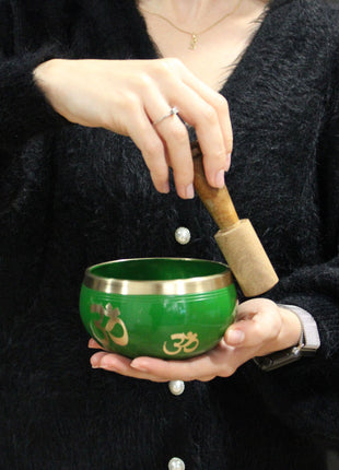 Buddha Singing Bowl Set- Black/Orange 10.7cm