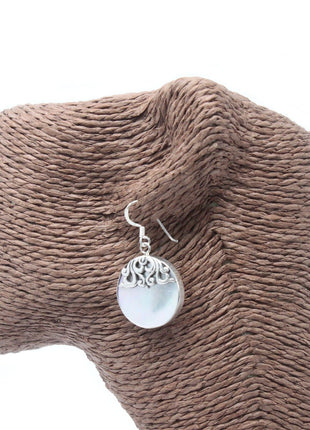 Shell & Silver Earrings - Classic Disc - MOP