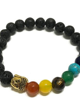 Lava Stone Bracelet - Buddha Chakra
