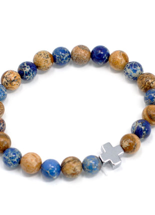 Set of 2 Gemstones Friendship Bracelets - Support - Sodalite & Picturestone