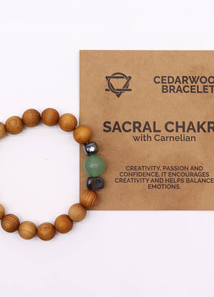 Cedarwood Sacral Chakra Bangle with Aventurin