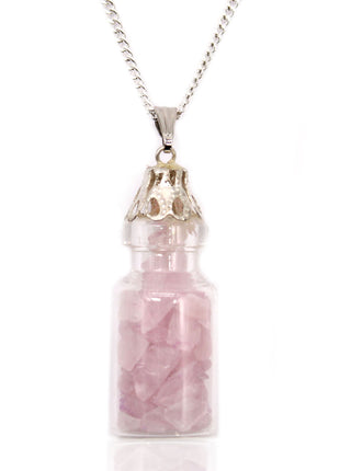 Bottled Gemstones Necklace - Rose Quartz