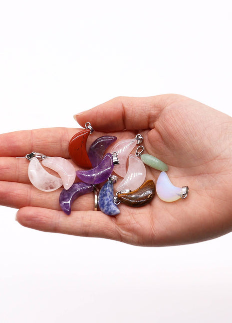 Gemstone Moons Pendants (12 assorted)  20x13mm