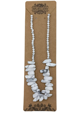 Longstone Gem Necklace - White Jasper