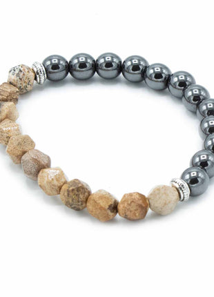 Faceted Gemstone Bracelet - Magnetic Picture Jasper