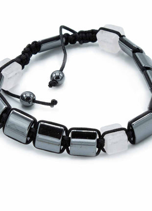 Magnetic Hematite Shamballa Bracelet -  Rose Cuboids