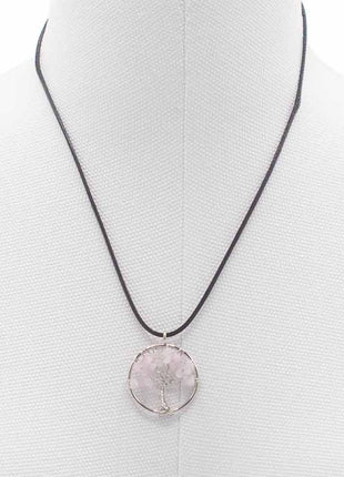 Tree of Life Pendant - Rose Quartz