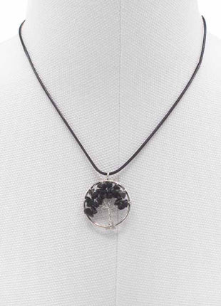 Tree of Life Pendant - Black Agate