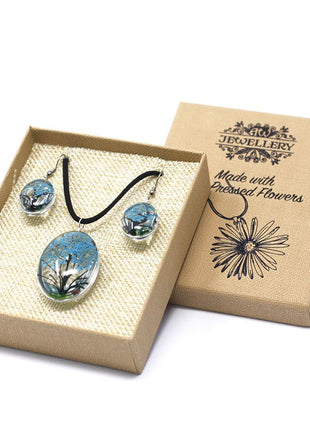 Pressed Flowers - Tree of Life set - Teal