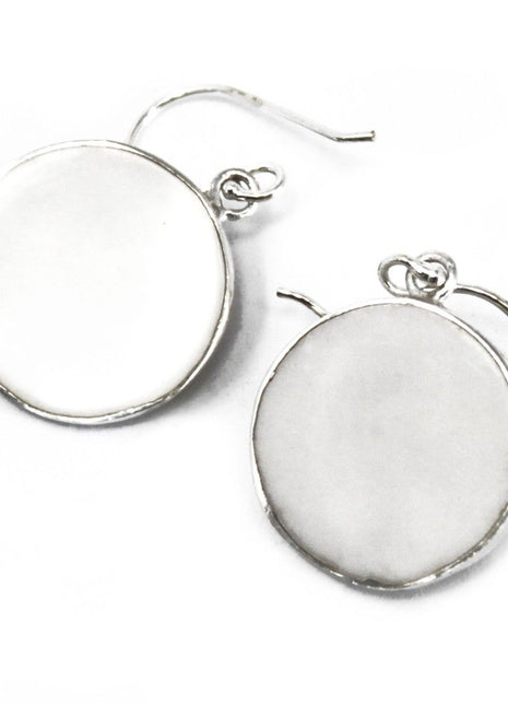 Tree of Life Silver Earrings 15mm - Mother of Pearl