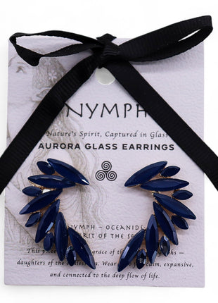 Royal Blue - Vintage Glass - Angel Wings - Earrings