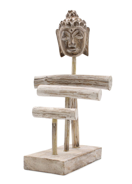 Three Branch & Buddha Stand - Whitewash