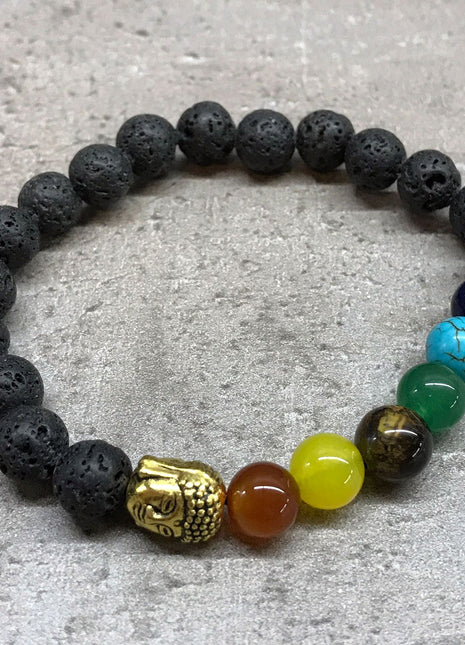 Lava Stone Bracelet - Buddha Chakra