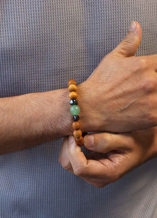 Cedarwood Sacral Chakra Bangle with Aventurin