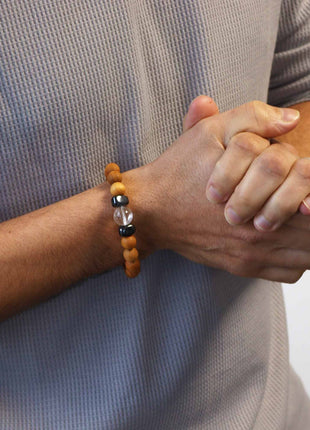 Cedarwood Crown Chakra Bangle with Clear Quartz