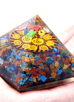 Orgonite Pyramid - Om Chakra - 70 mm