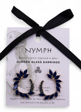 Royal Blue - Vintage Glass - Loop - Earrings