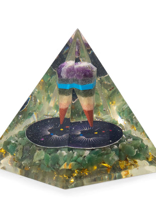 Med Organite Pryamids 7x6cm - Pendulum - Green Adventurine Chips
