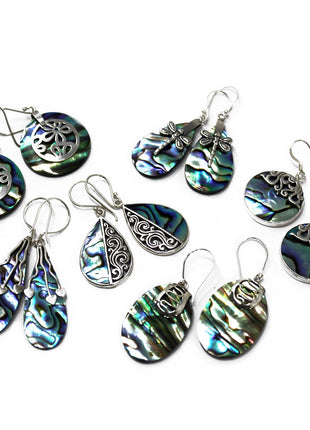 Shell & Silver Earrings - Flip-flops- Abalone