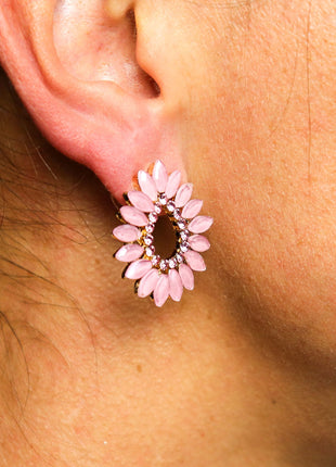 Soft Pink - Vintage Glass - Loop - Earrings
