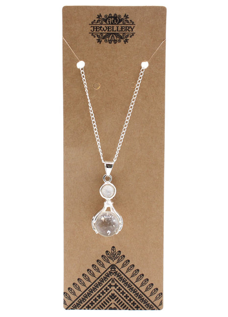 Gemstone Healing Hands Pendant - Rock Quartz