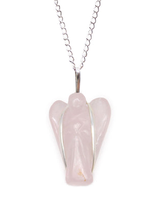 Gemstone Guardian Angel Pendant - Rose Quartz