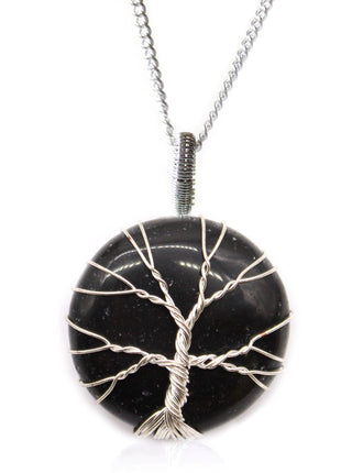 Tree of Life Gemstone Necklace - Black Onyx