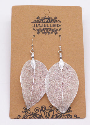 Earrings - Bravery Leaf - Silver