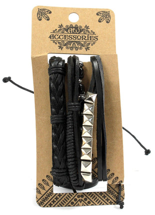 Mens Bracelet Sets - Black & Macho (asst)