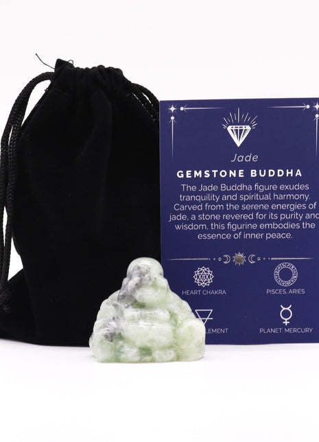 Gemstone Small Buddha - Jade 35x40x23mm
