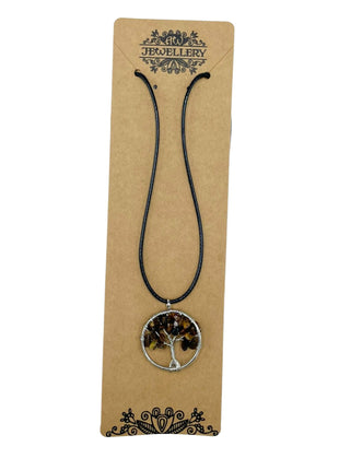 Tree of Life Pendant - Tiger Eye