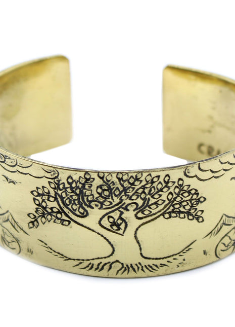 Brass Tibetan Mantra Bracelet - Tree of Life