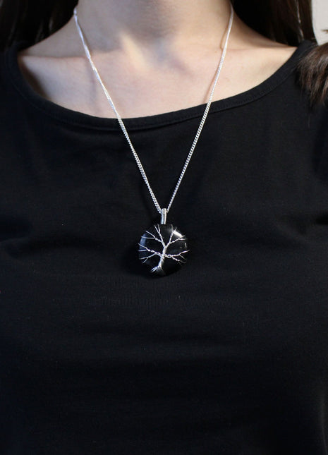 Tree of Life Gemstone Necklace - Black Onyx