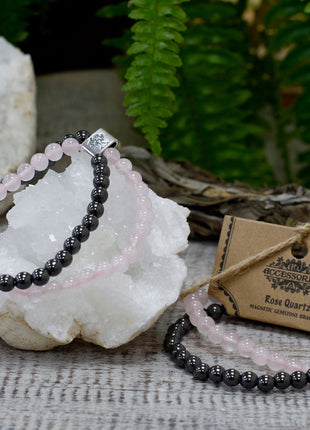 Magnetic Gemstone Bracelet - Rose Quartz