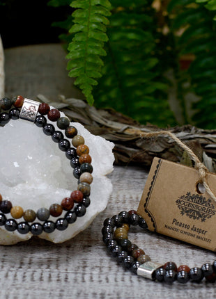 Magnetic Gemstone Bracelet - Picasso Jasper