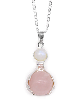 Gemstone Healing Hands Pendant - Rose Quartz