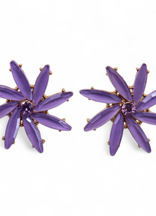 Lavender - Vintage Glass - Flowers - Earrings